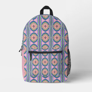 Sac À Dos Imprimé Kaleidoscope Fleurissant Vibrant : Mandala Rose et
