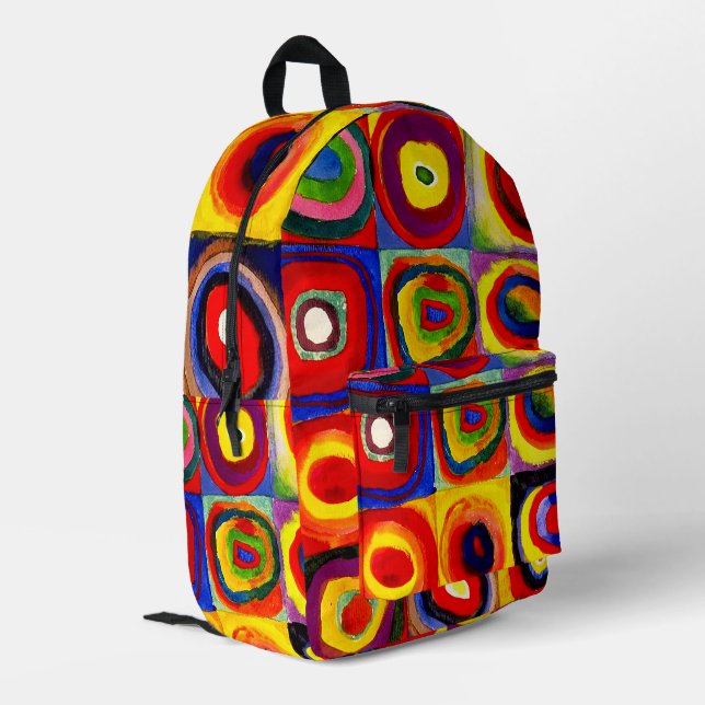 Sac À Dos Imprimé Kandinsky Farbstudie Quadrates Cercles Art  (Coin arrière gauche)