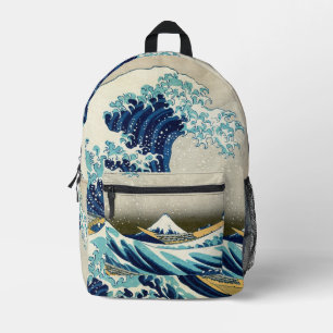 Sac À Dos Imprimé Katsushika Hokusai - La Grande vague au large de K
