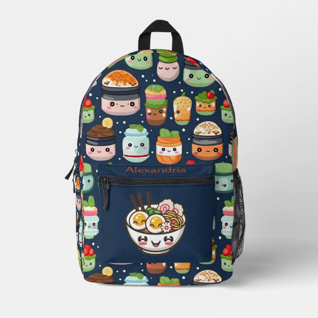 Sac À Dos Imprimé Kawaii Cute Custom Ramen Cat (Recto)