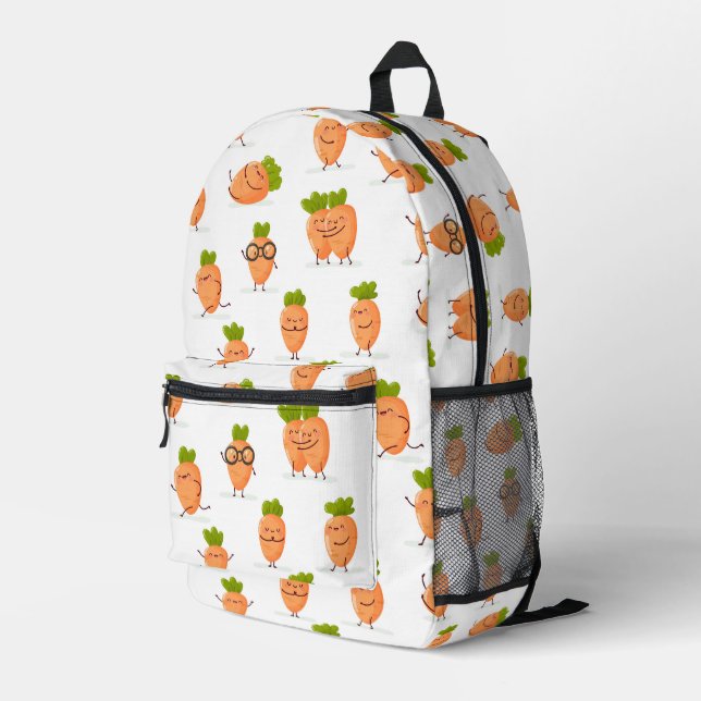 Sac À Dos Imprimé Kawaii pattern of fun carrots (Coin arrière droit)