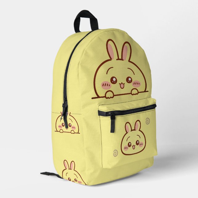 Sac À Dos Imprimé Kawaii Yellow Bunny Backpack - Cute School (Coin arrière gauche)