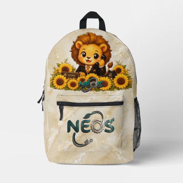 Sac À Dos Imprimé Kawaii Zodiaque Neos Lion (Recto)
