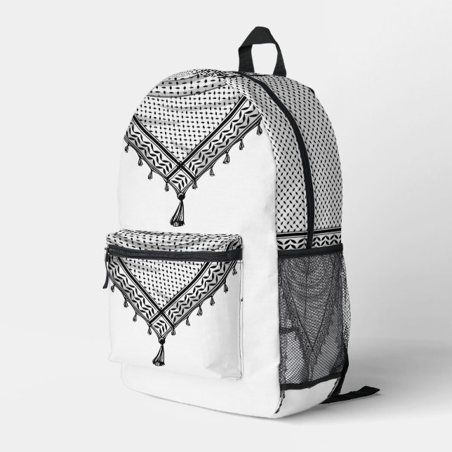 Sac À Dos Imprimé Keffiyeh Écharpe palestinienne tissu traditionnel (Coin arrière droit)