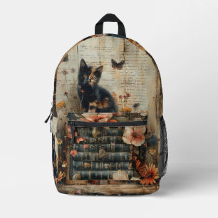 Sac À Dos Imprimé Kitten avec livres