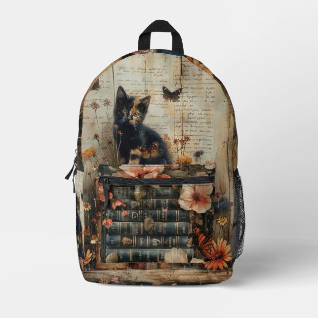 Sac À Dos Imprimé Kitten avec livres (Recto)