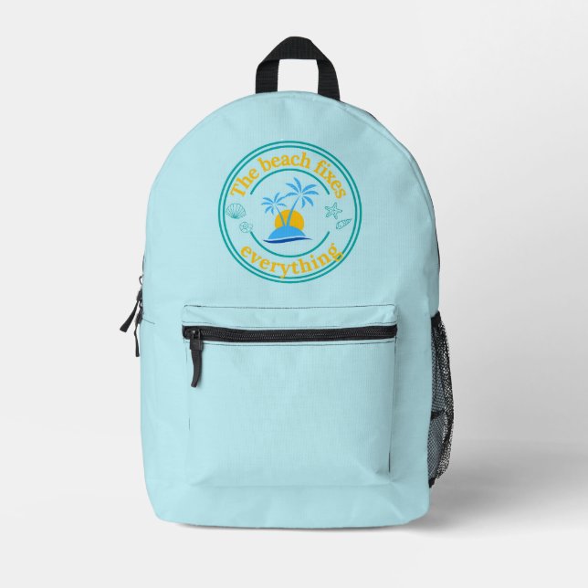 Sac À Dos Imprimé La Plage Répare Tout (Recto)