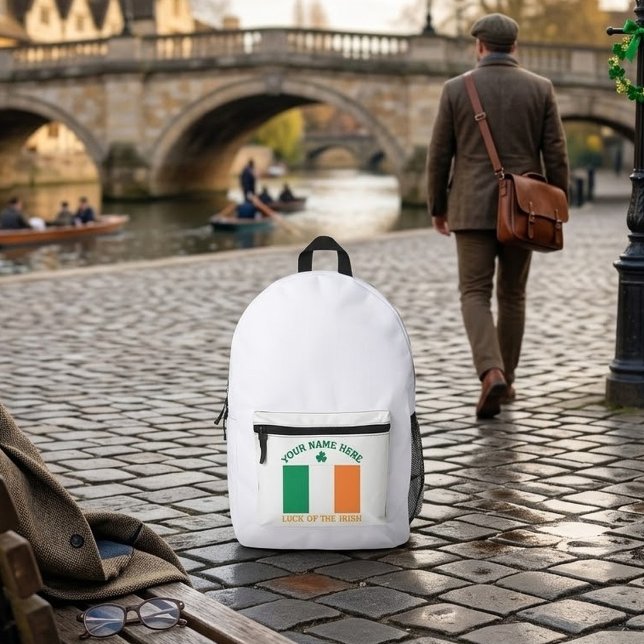 Sac À Dos Imprimé La Saint-Patrick Drapeau Irlande Nom Personnalisé  (Créateur téléchargé)