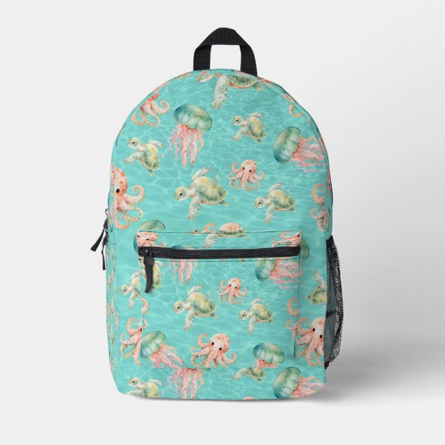 Sac À Dos Imprimé La vie marine sous-marine  (Recto)