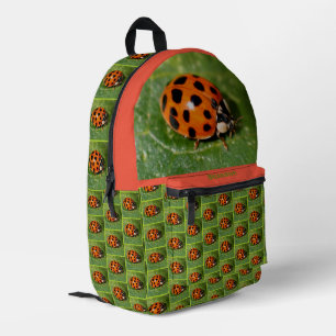 Sac À Dos Imprimé Ladybug On Leaf Personnalisé