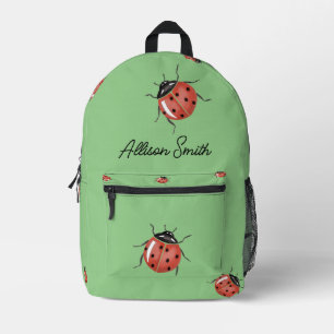 Sac À Dos Imprimé Ladybug sur vert clair personnalisé