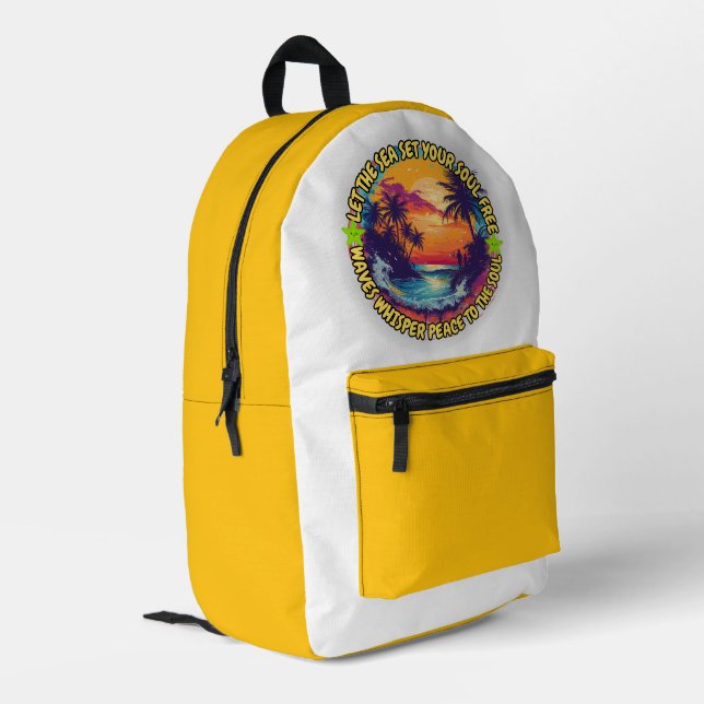 Sac À Dos Imprimé Laissez la mer mettre votre âme libre (Coin arrière gauche)