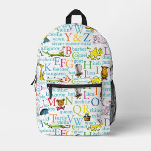 Sac À Dos Imprimé L'alphabet du Dr Seuss avec des mots