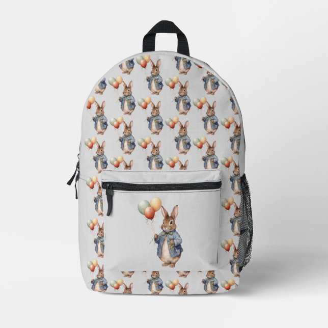 Sac À Dos Imprimé Lapin avec des ballons (Recto)