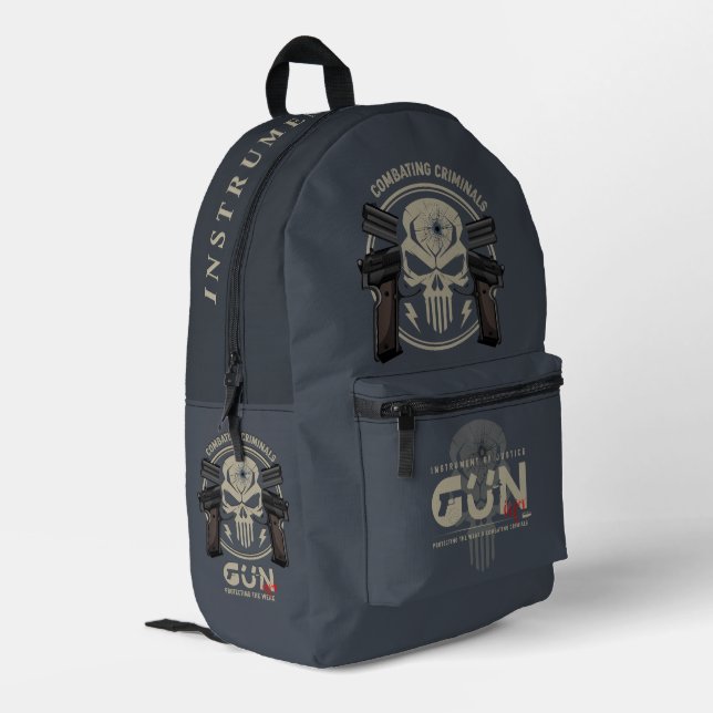 Sac À Dos Imprimé L'art du monogramme de pistolet (2) |  (Coin arrière gauche)
