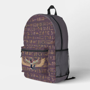 Sac À Dos Imprimé Lavande d'or Princesse égyptienne Hiéroglyphes