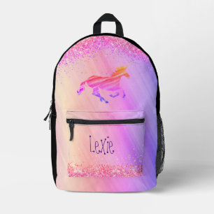 Sac À Dos Imprimé Lavande rose pastel Unicorn Personnalisée