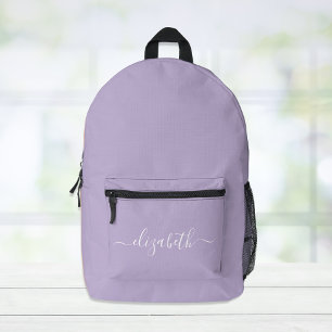 Sac À Dos Imprimé Lavande violette moderne Script personnalisé
