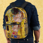 Sac À Dos Imprimé Le baiser de Gustav Klimt, Art Nouveau Vintage<br><div class="desc">Le tableau ultime de l'amour, un beau design pour célébrer la Saint Valentin avec! The Kiss (détail) (1907-1908) de Gustav Klimt est un symbole de l'époque victorienne vintage de l'amour d'art et de la peinture romantique mettant en scène un couple romantique dans différentes nuances d'or, motifs et symboles, partageant un...</div>