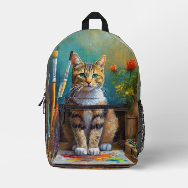 Sac À Dos Imprimé Le Chat Artistique (Recto)
