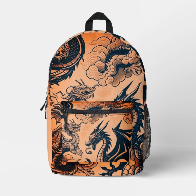 Sac À Dos Imprimé Le ciel orange de la guerre des dragons (Recto)