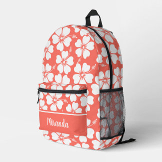 Sac À Dos Imprimé Le Motif branché Hibiscus de Corail