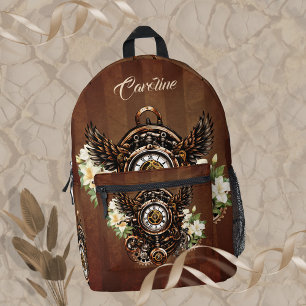 Sac À Dos Imprimé L'élégance de Steampunk Floral Magic