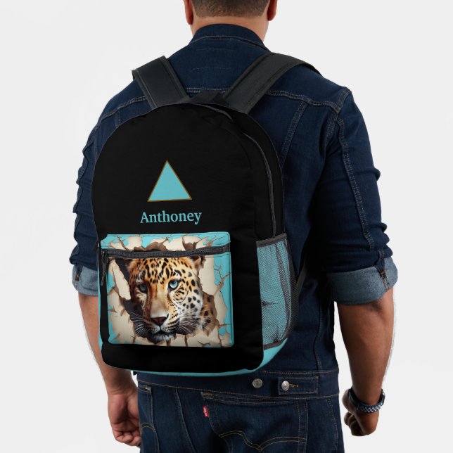 Sac À Dos Imprimé Léopard 3D Moderne  Nom personnalisable  (Insitu (Modèle))