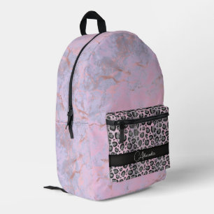 Sac À Dos Imprimé Léopard de marbre rose pâle Personnalisé