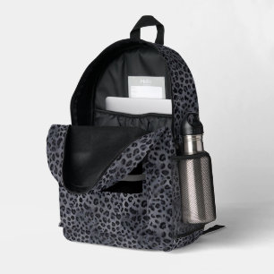 Sac à dos imprimé léopard gris et noir personnalis