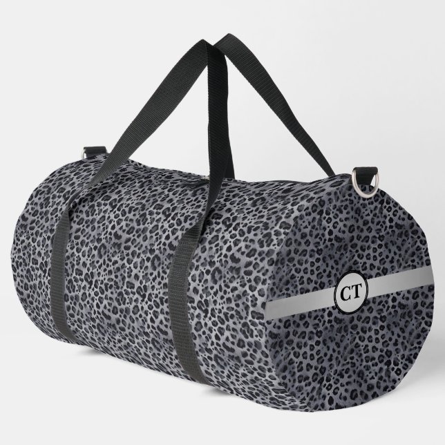 Sac à dos imprimé léopard gris et noir personnalis (Coin gauche)