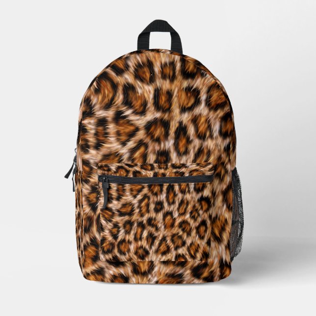 Sac À Dos Imprimé Leopard Jaguar Chat fourrure Brown Motif-24609 (Recto)