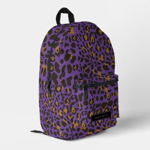 Sac À Dos Imprimé Leopard Jaguar Poster de animal Purple Nom personn