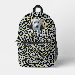 Sac À Dos Imprimé Leopard Purple Black Dog Photo personnalisée
