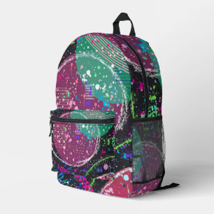Sac À Dos Imprimé Les Anneaux de Saturne : Art abstrait maximaliste 