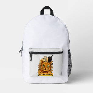 Sac À Dos Imprimé Les gars, je suis cuit ? Mème de chat drôle, réact