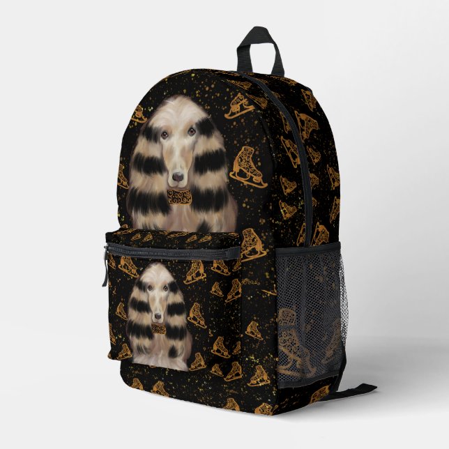 SAC À DOS IMPRIMÉ LÈVRE AFGHAN OR  (Coin arrière droit)