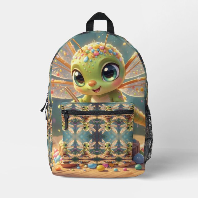 Sac À Dos Imprimé Libellule – Nectar d'étoile de la nuit silencieuse (Recto)