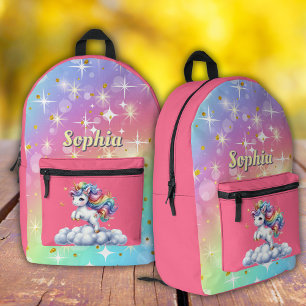 Sac À Dos Imprimé Licorne étincelante nuage magique