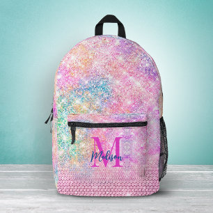 Sac À Dos Imprimé licorne mignonne monogramme faux strass scintillan