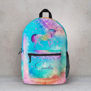 Sac À Dos Imprimé Licorne mignonne rose Paillettes arc-en-ciel aigue