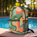 Sac À Dos Imprimé Ligne biologique Art Abstrait - Jade et Tangerine<br><div class="desc">Un art abstrait bio aux couleurs vert et corail. Le design moderne met en valeur un lieu qui porte bien son nom.</div>