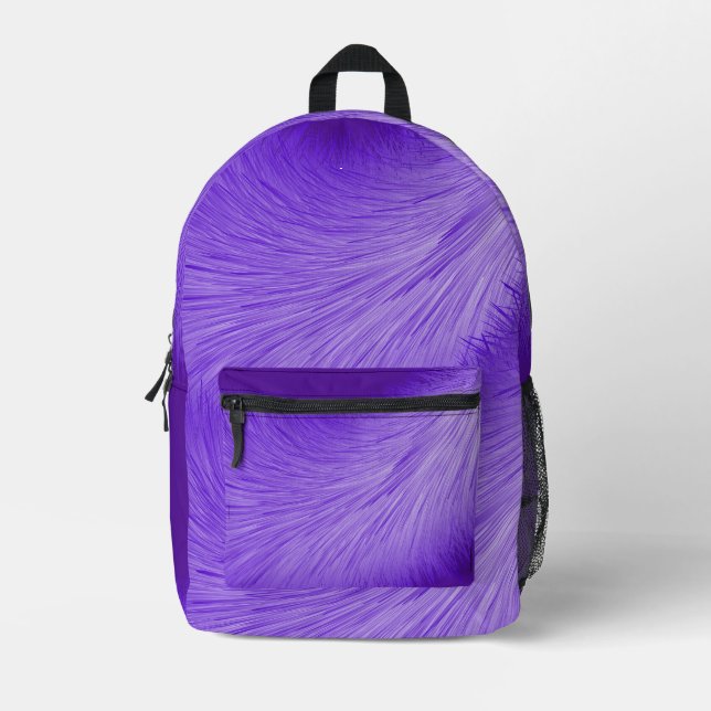 Sac À Dos Imprimé ligne d'art violet (Recto)
