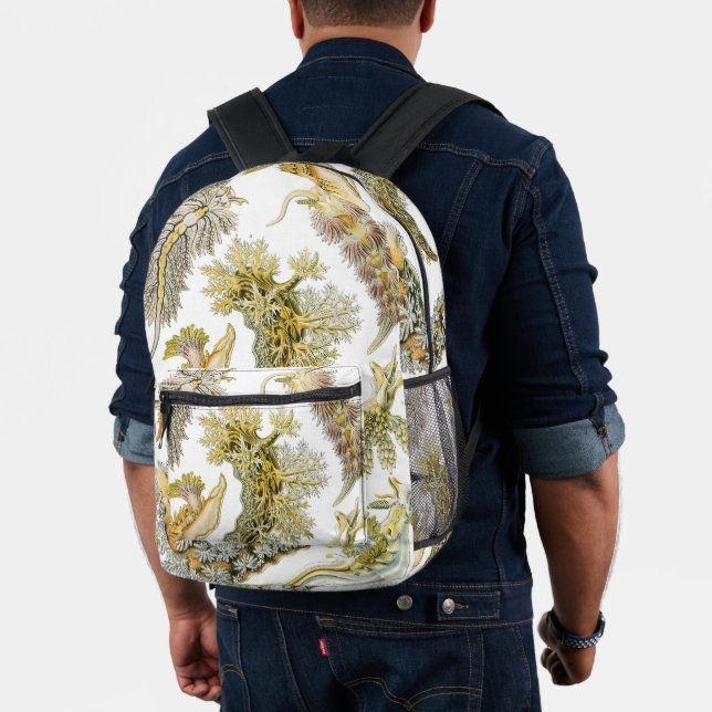 Sac À Dos Imprimé Limaces de mer par Ernst Haeckel, Nudibranches vin (Insitu (Modèle))