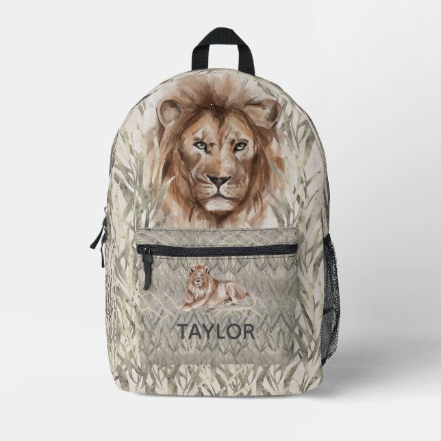 Sac À Dos Imprimé Lion de safari cool (Recto)