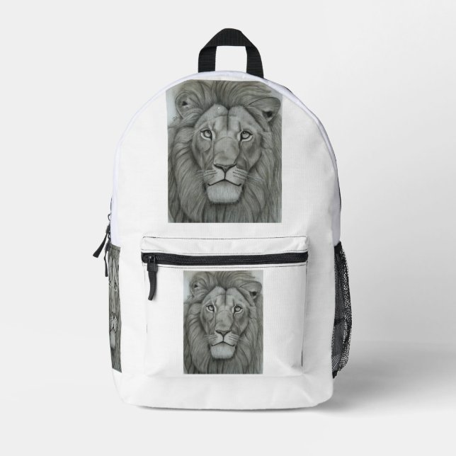 Sac à dos imprimé lion majestueux (Recto)