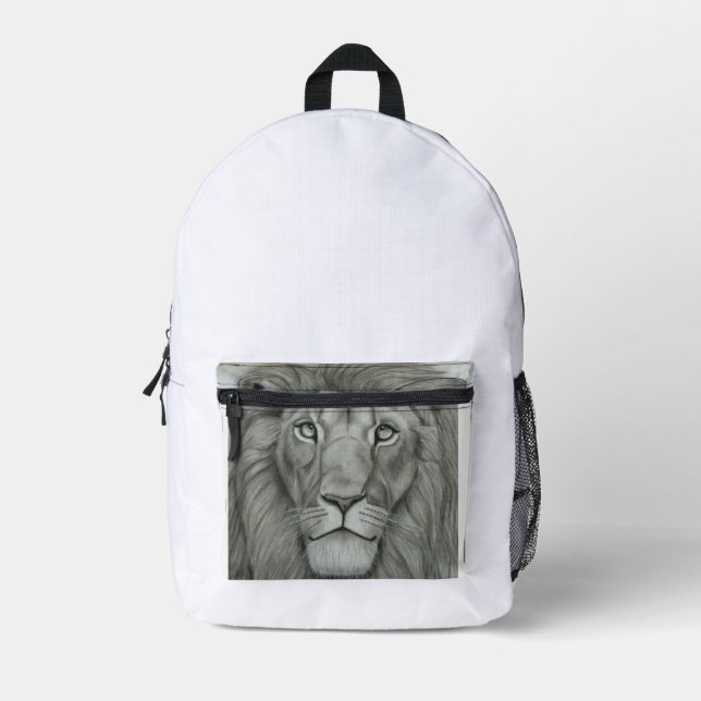 Sac À Dos Imprimé Lion Majestueux (Recto)