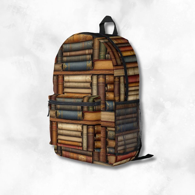 Sac À Dos Imprimé Livres Anciens avec Nom Chargés d'Extras Intérieur (Créateur téléchargé)