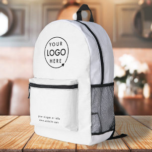Sac À Dos Imprimé Logo   Blanc simple minimaliste