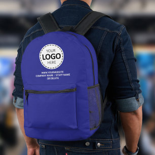 Sac À Dos Imprimé Logo / Chargement de Texte Promotionnel Bleu
